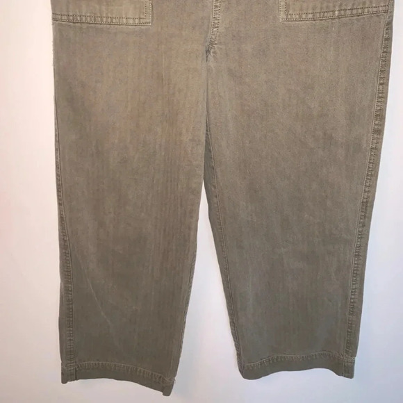 Free People Green High Rise Wide  Leg Cropped Jeans 4 - Picture 12 of 13